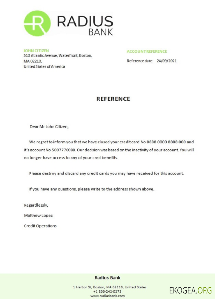 Référence USA , Radius , closure